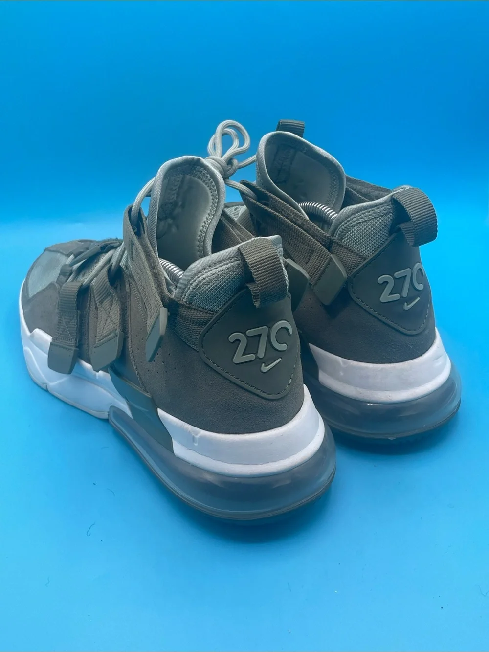 Nike Men's Gray and White High-Top Sneakers